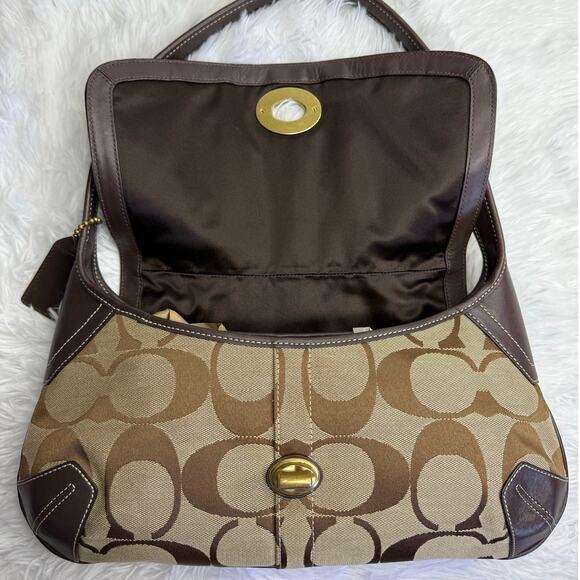 Vintage COACH y2k Brown Signature Canvas Jacquard Ergo Shoulder Bag - Picture 6 of 12